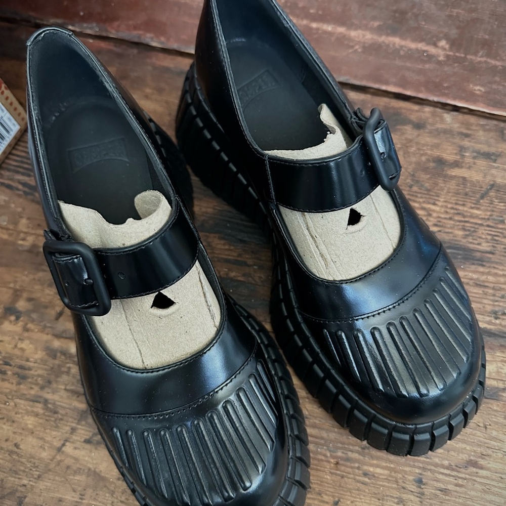 Camper Black Mary Jane Shoes with Buckle - Picture 3 of 10
